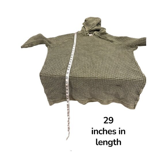 Carbon2Cobalt Olive Textured Knit Hoodie Cotton Pullover Men’s Medium - Picture 6 of 6
